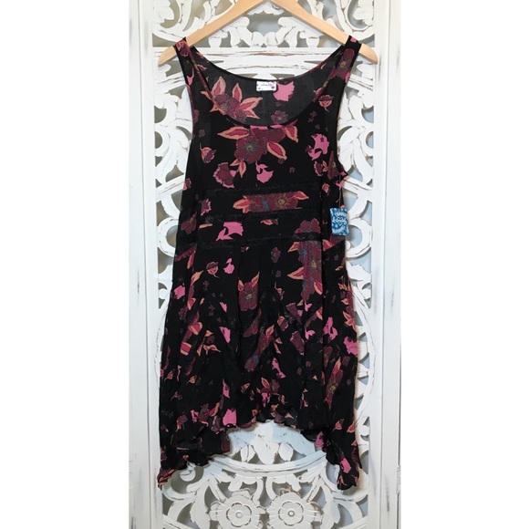 [free people] floral trapeze tunic or mini dress - Picture 3 of 6